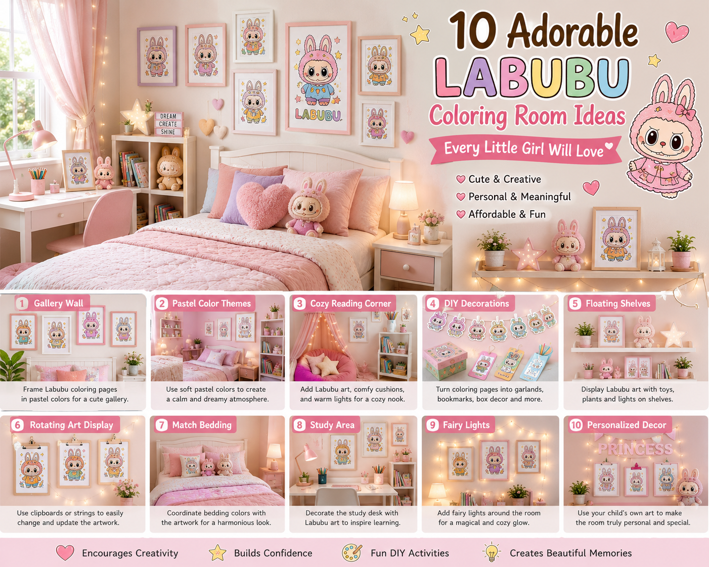 10 Adorable Labubu Coloring Room Ideas Every Little Girl Will Love