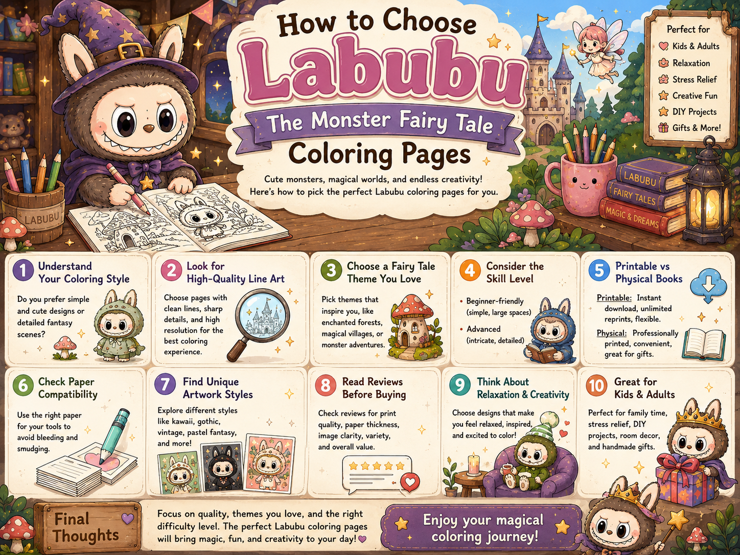 How to Choose Labubu The Monster Fairy Tale Coloring Pages