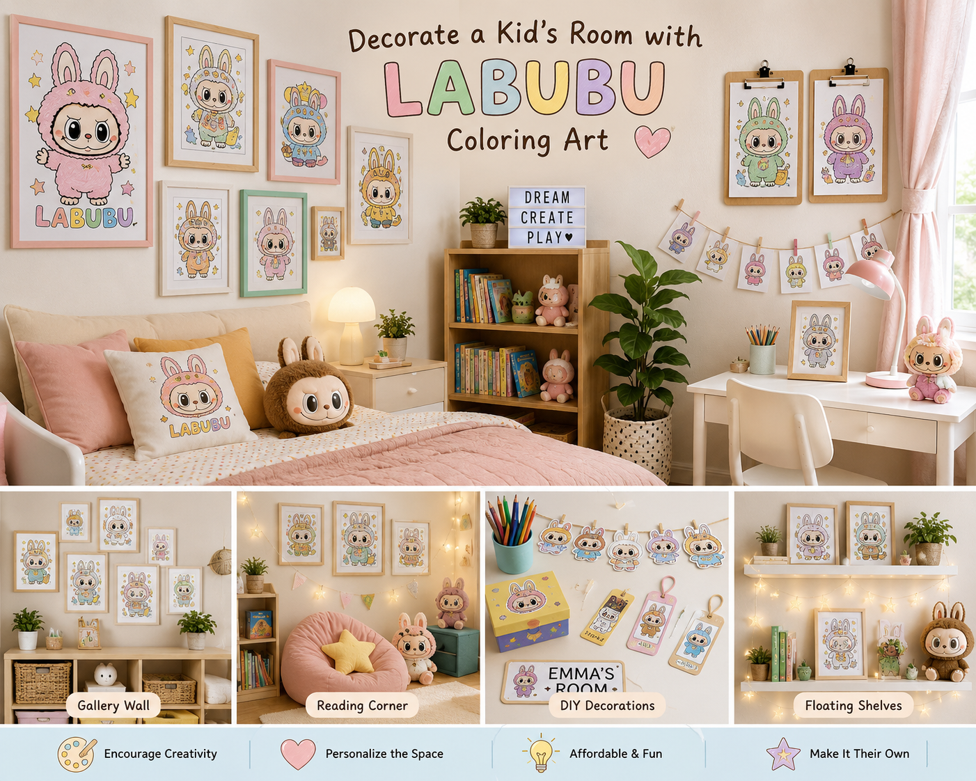 How to Decorate a Kid’s Room with Labubu Coloring Art