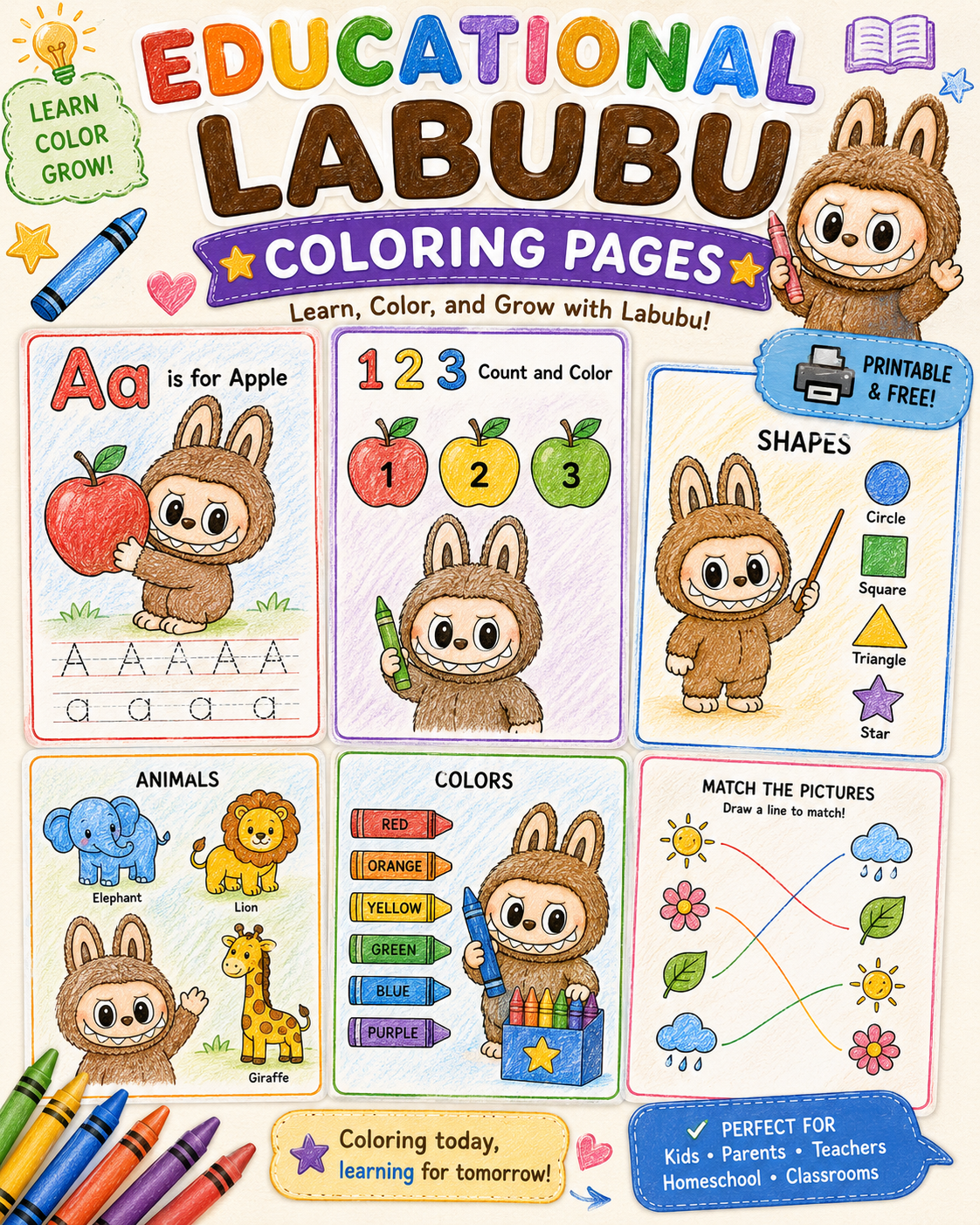 Educational Labubu Coloring