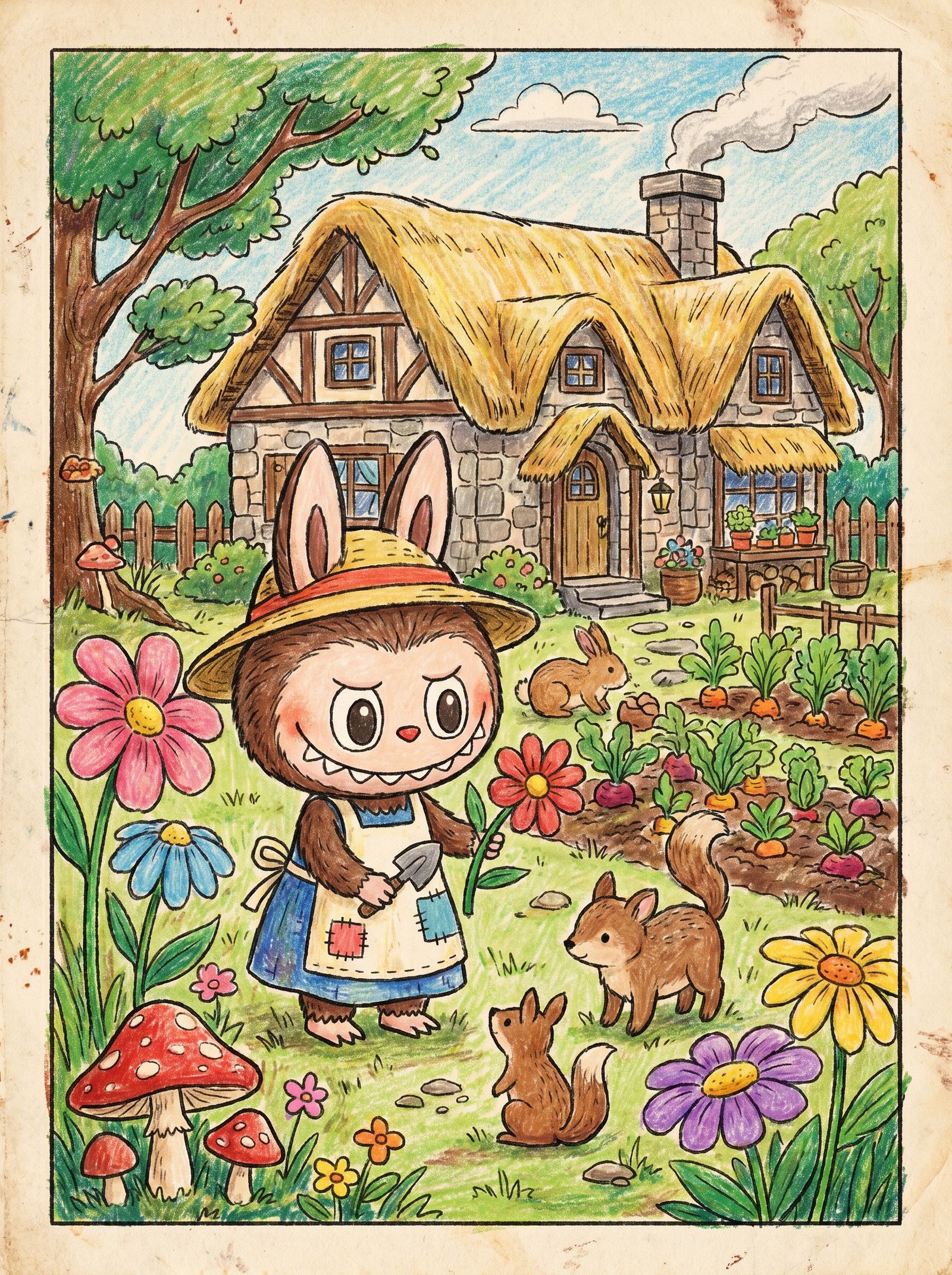 Cottagecore Labubu Coloring