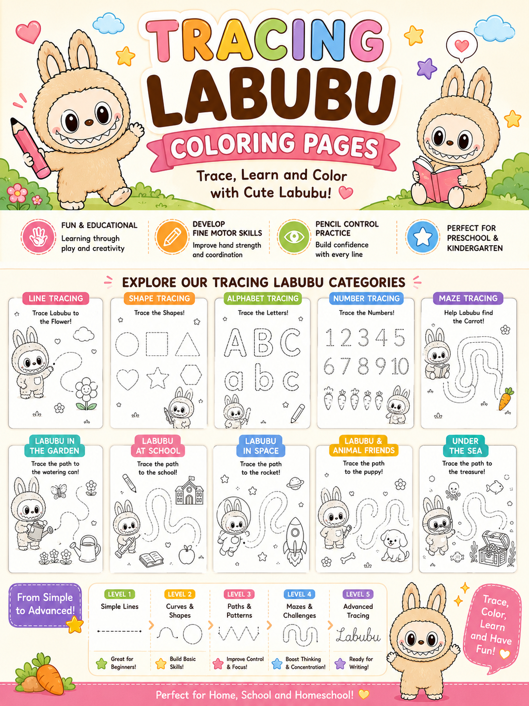 Tracing Labubu Coloring