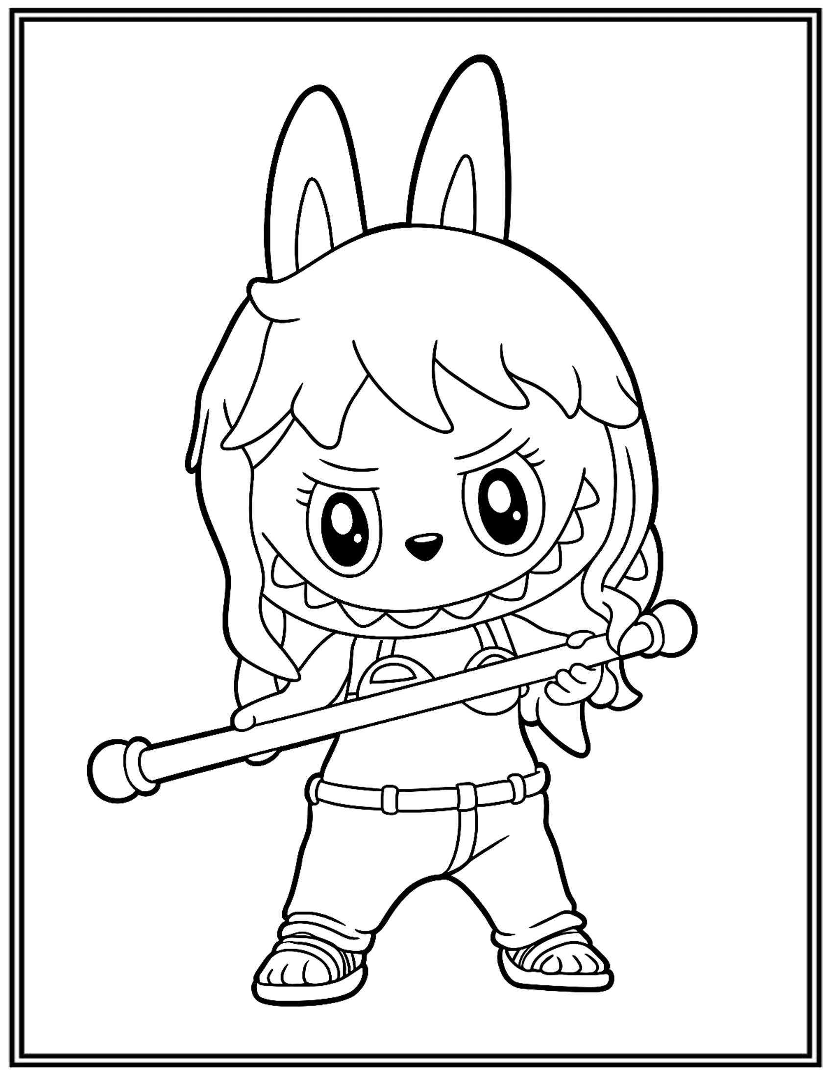 Labubu Anime Nami One Piece Coloring Pages