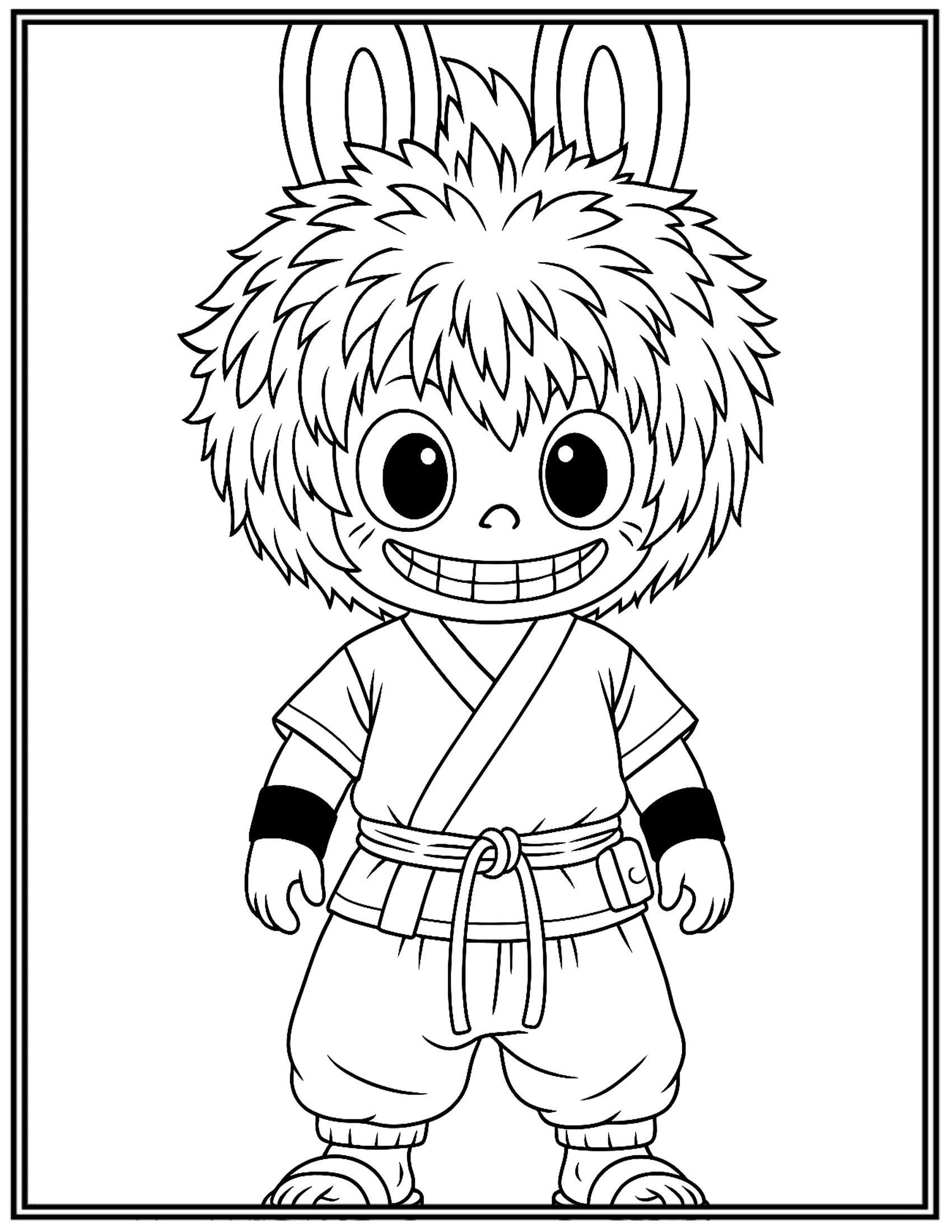 Labubu Anime Young Naruto Uzumaki Coloring pages