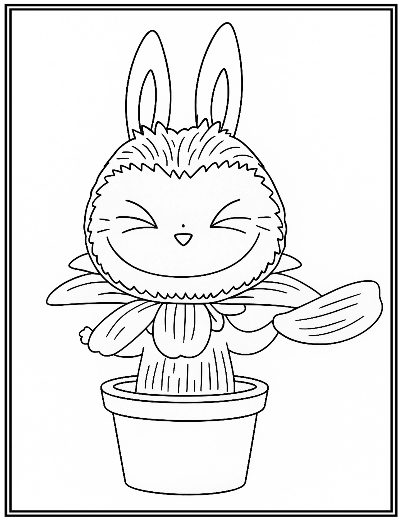 Labubu The Monsters Flower Elves Series Chocolate Flower Coloring Pages