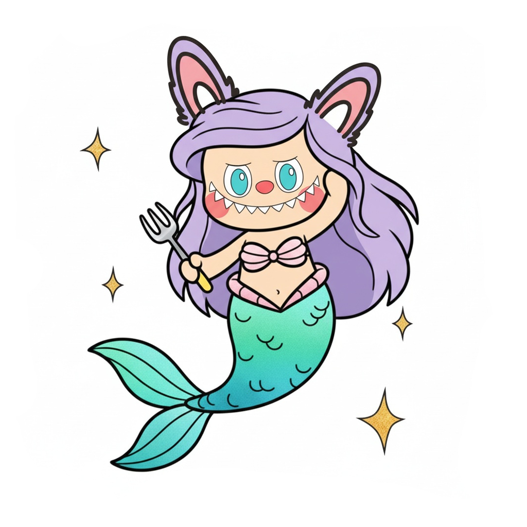 Labubu Disney Princess Coloring Pages