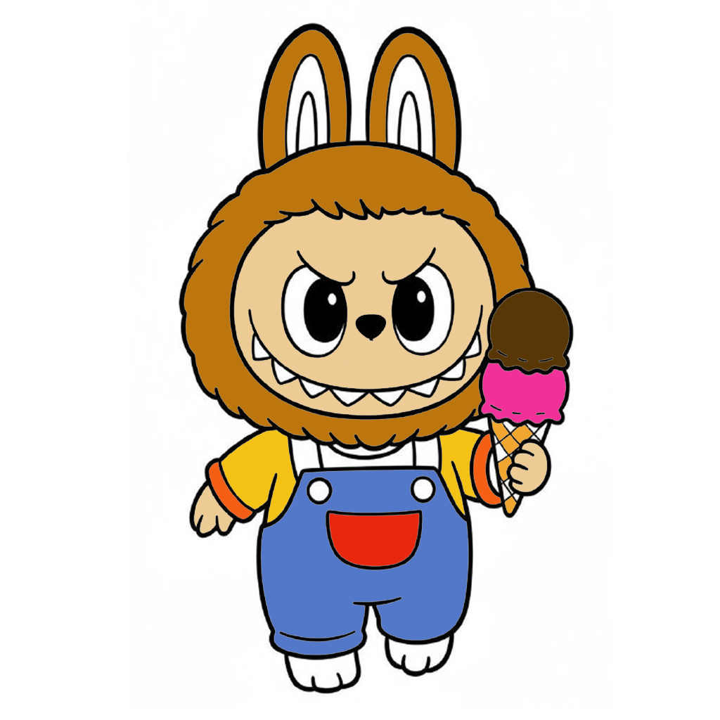 Labubu Eating Ice Cream Coloring Pages