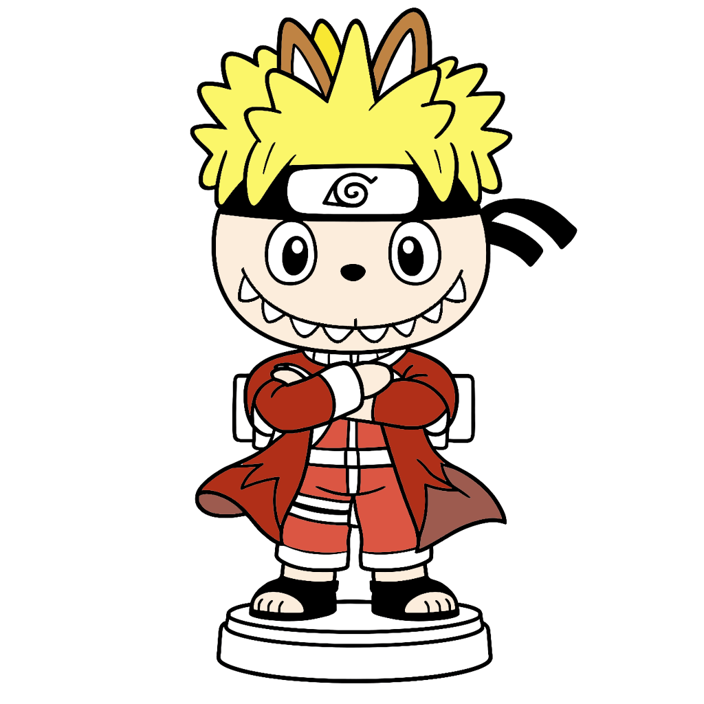Labubu Naruto Coloring Pages